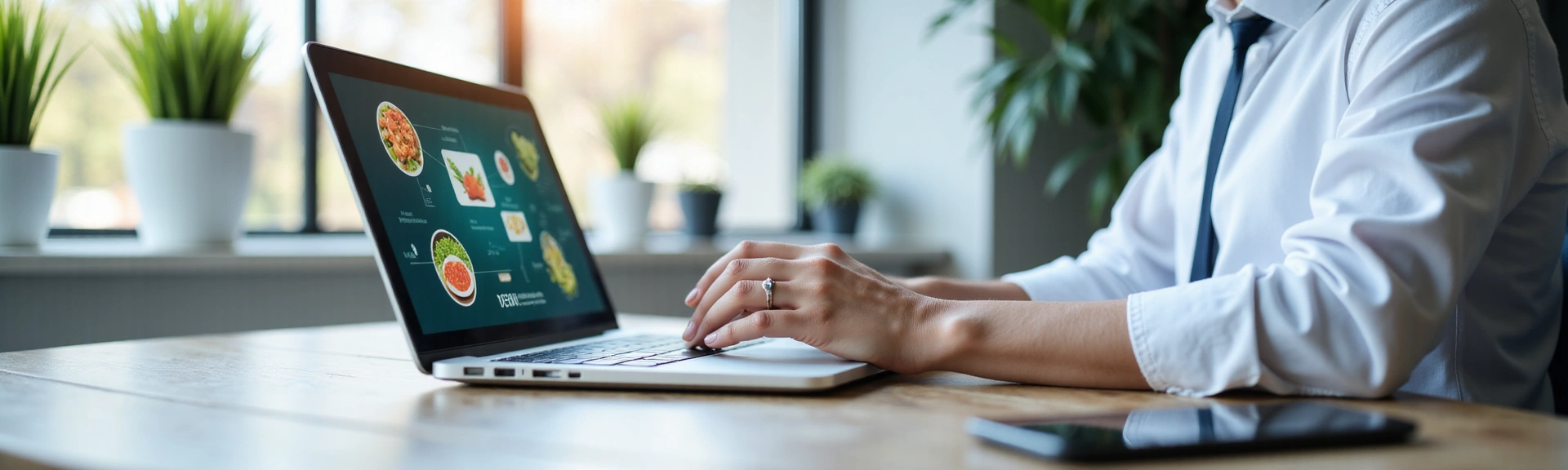 Fondo de consulta nutricional online con gráficos digitales