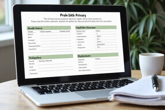 Formulario de historial de salud online